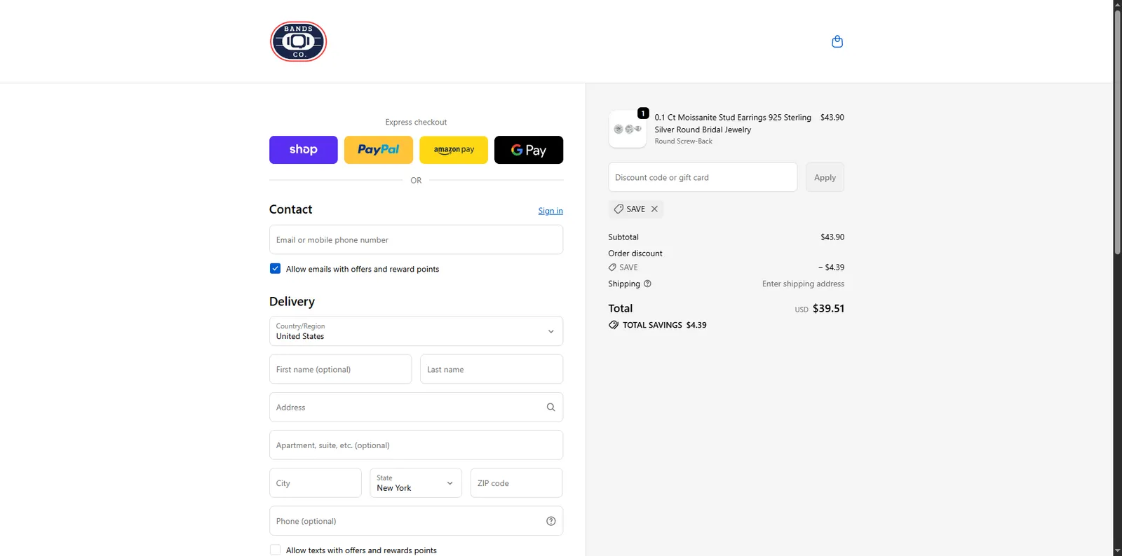 Screenshot showing verification of promo code SAVE applied at checkout.